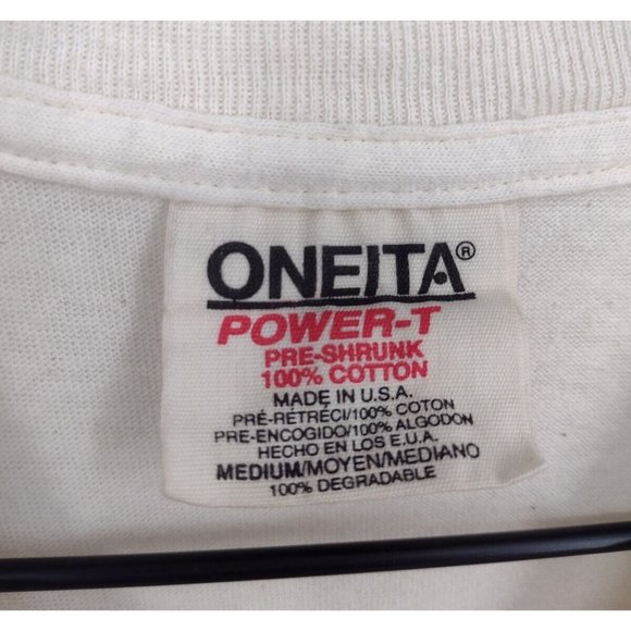 VTG F/A-18 Hornet Fighter Jet Plane Eviction Notice Oneita Cream T-Shirt Men M - Picture 6 of 10